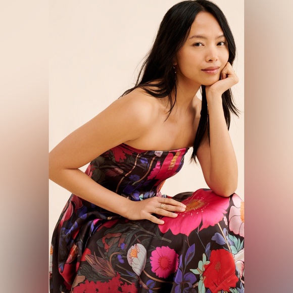 Free People Botanical Maxi Floral Brown Multi Dress - Picture 3 of 16